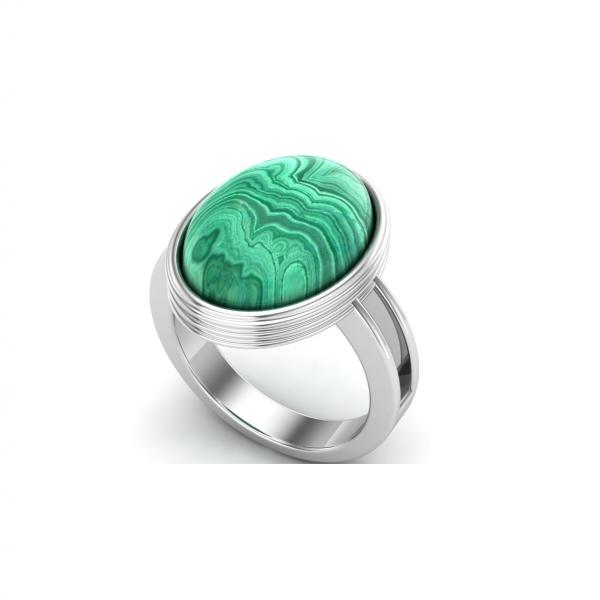 Silver Ring malachite Palma